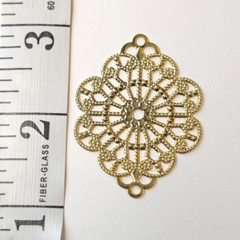 Large Filigree Flower Connector Antique Gold - Image 2