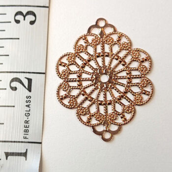 Large Filigree Flower Connector Rose Gold - Image 2