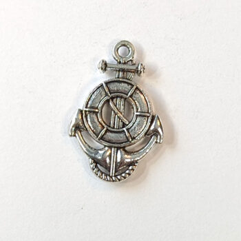 Nautical Anchor Life Preserver Ocean Pendant Antique Silver