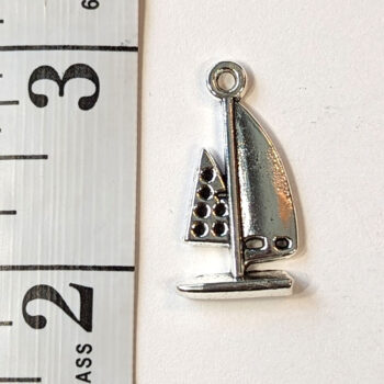 Antique Silver Sail Boat Charm - Image 2