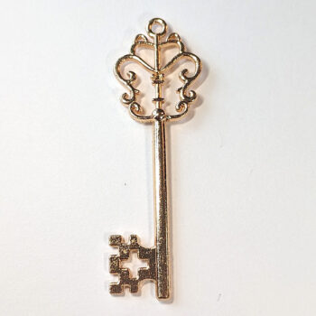 Large Master Skeleton Key Pendant 3D KC Gold