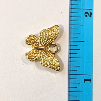 Yellow Butterfly Enamel Charm Gold - Image 2