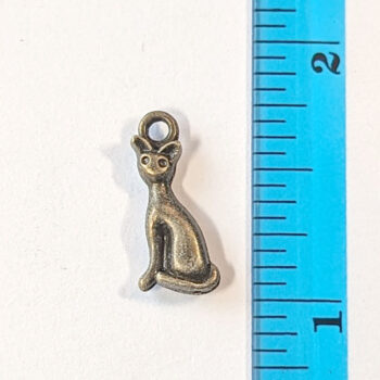 Small Cat Charm Antique Bronze - Image 3