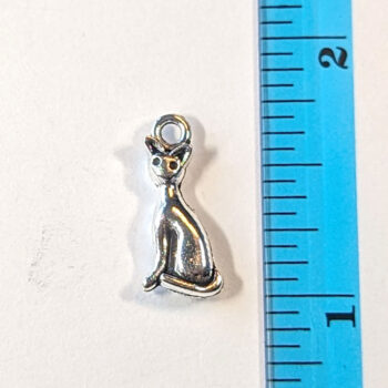 Small Cat Charm Antique Silver - Image 2