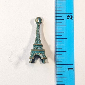 Eiffel Tower 3D Charm Antique Bronze Patina - Image 2