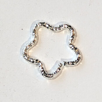 Texture Star Geometric Connector Antique Silver Large