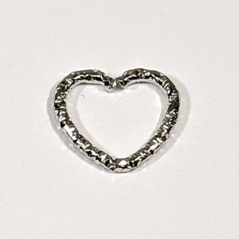 Texture Heart Geometric Connector Antique Silver Large