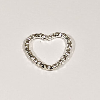 Texture Heart Geometric Connector Silver Large