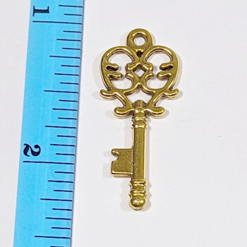 Antique Gold Decorative Key Charm - Image 2