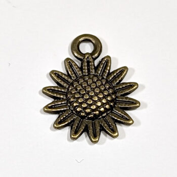 Antique Bronze Small Sunflower Flower Charm