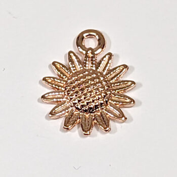 Rose Gold Small Sunflower Flower Charm