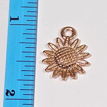 Rose Gold Small Sunflower Flower Charm - Image 2