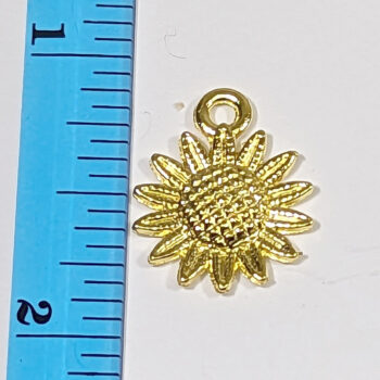 Gold Small Sunflower Flower Charm - Image 2