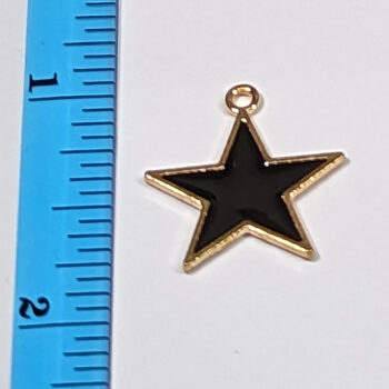 Black Star Enamel Charm Gold - Image 2