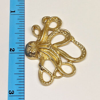 Medium Octopus Pendant / Connector Gold - Image 2