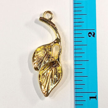 Double Calla Lily Flower Pendant Gold - Image 2