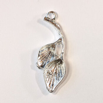 Double Calla Lily Flower Pendant Silver