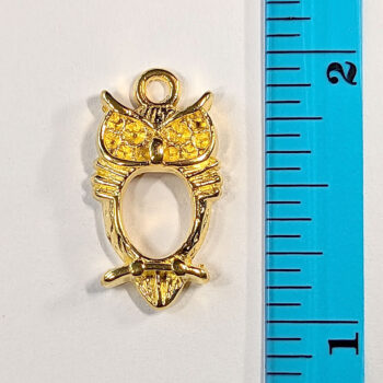 Oval Owl Charm Gold - Image 2