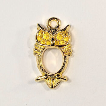 Oval Owl Charm Gold