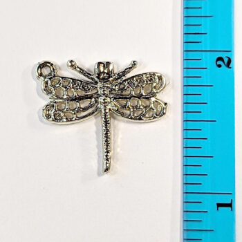 Flying Hollow Dragonfly Pendant Antique Silver - Image 2