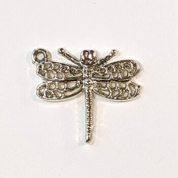 Flying Hollow Dragonfly Pendant Antique Silver