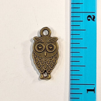 Bronze Owl Charm / Connector Antique Bronze - Image 2