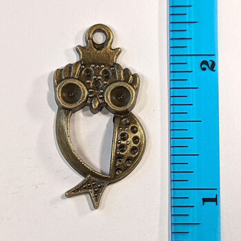 Antique Bronze Hollow Owl Charm - Image 2