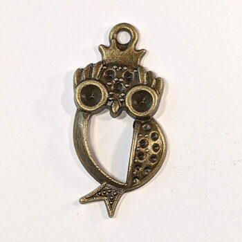 Antique Bronze Hollow Owl Charm