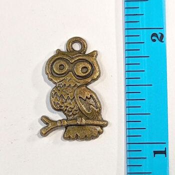 Antique Bronze Owl Charm - Image 2