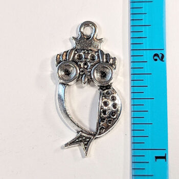 Antique Silver Hollow Owl Charm - Image 2