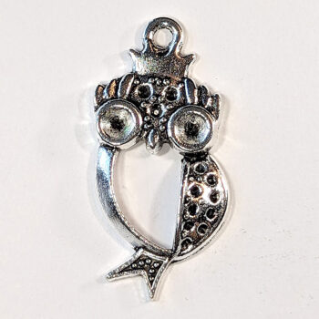 Antique Silver Hollow Owl Charm