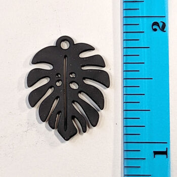 Hollow Monstera Leaf Charm Black - Image 2