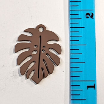 Hollow Monstera Leaf Charm Brown - Image 2