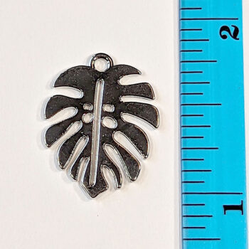 Hollow Monstera Leaf Charm Silver - Image 2