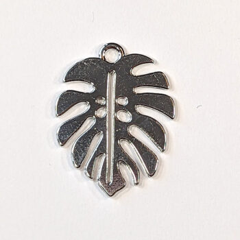 Hollow Monstera Leaf Charm Silver