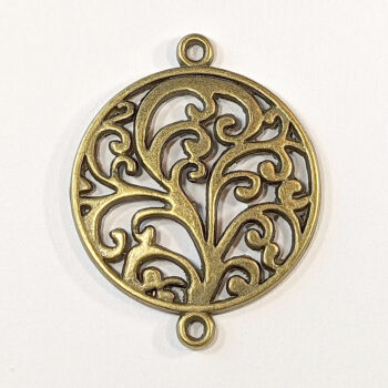 Round Vine Branch Connector Pendant Antique Bronze