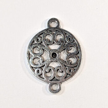 Antique Silver Hollow Flower Connector Charm