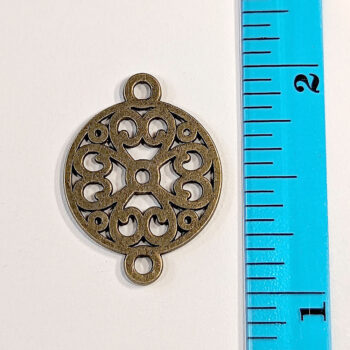 Antique Bronze Hollow Flower Connector Charm - Image 2