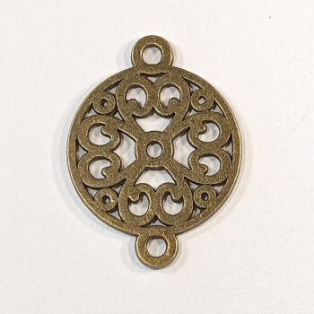 Antique Bronze Hollow Flower Connector Charm