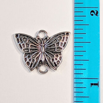 Hollow Butterfly Connector Charm Antique Silver - Image 2