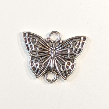 Hollow Butterfly Connector Charm Antique Silver