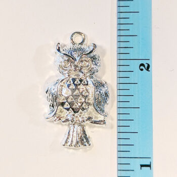 Owl Charm on Branch Silver - Image 2