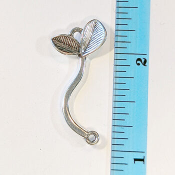 Leaf Branch Pendant / Connector Antique Silver - Image 2