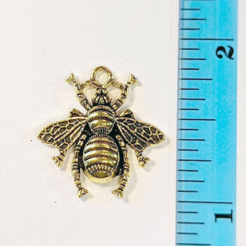 Medium Bee Charm Antique Gold - Image 2