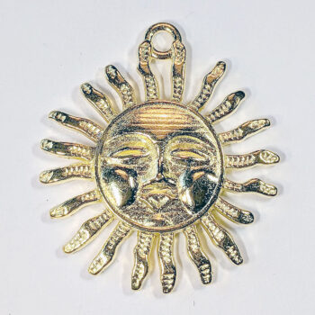 Large Sun With Face Pendant Gold