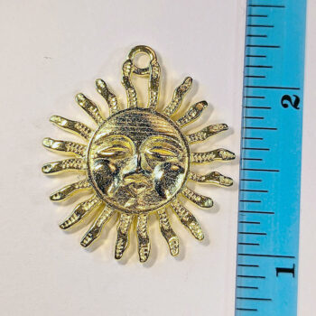 Large Sun With Face Pendant Gold - Image 2