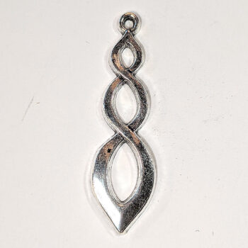 Modern Multi Oval Twist Geometric Antique Silver Pendant