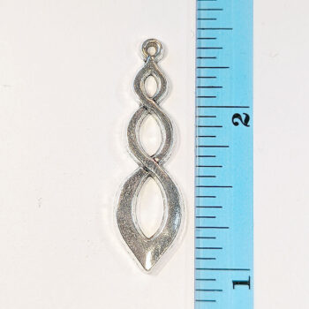 Modern Multi Oval Twist Geometric Antique Silver Pendant - Image 2