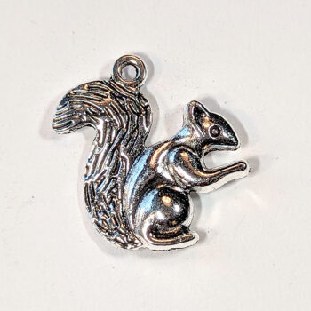 Antique Silver Double-sided Squirrel Charm