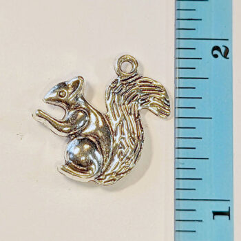 Antique Silver Double-sided Squirrel Charm - Image 2